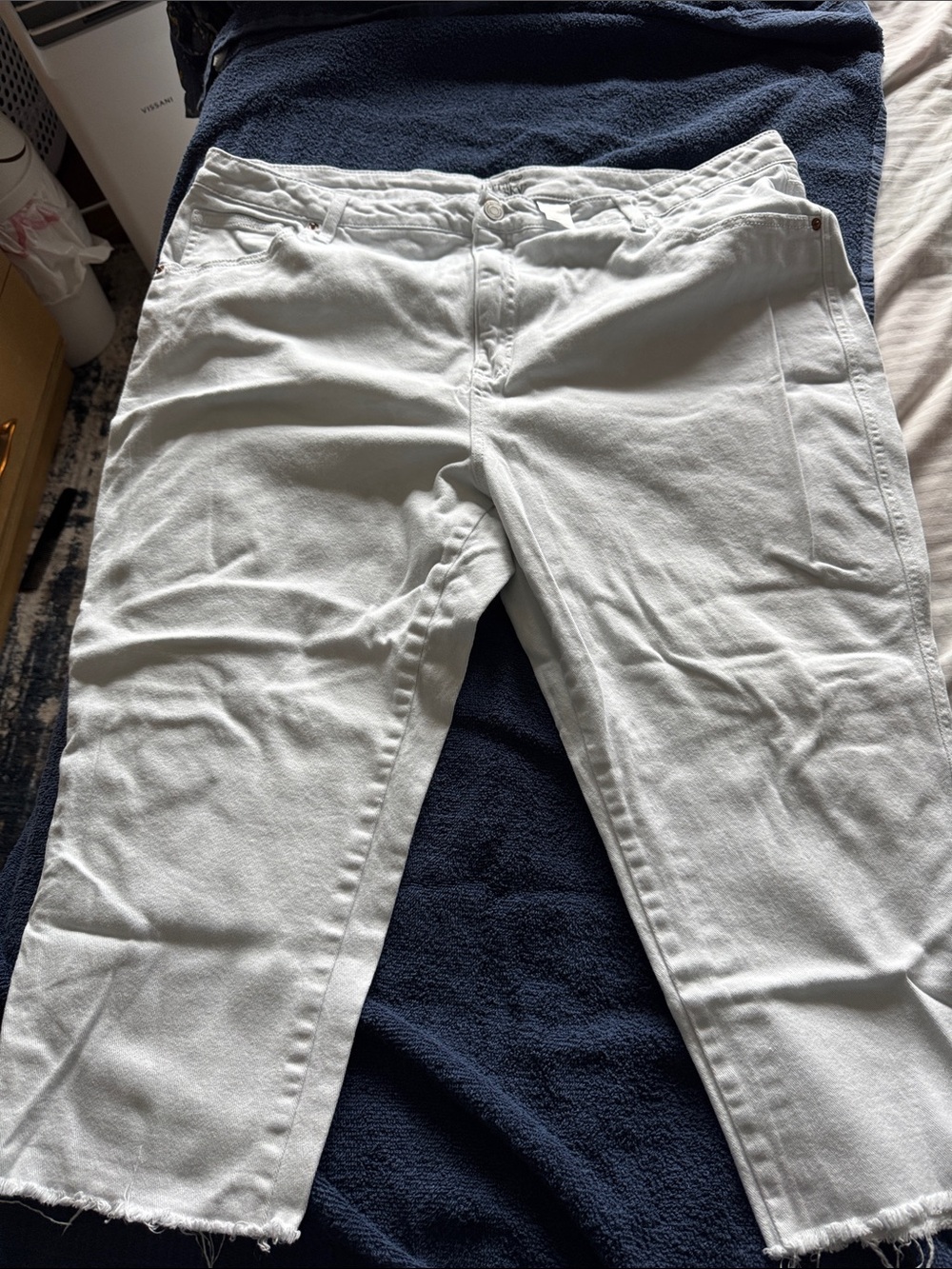 Terra & Sky White Cropped Ankle Jeans